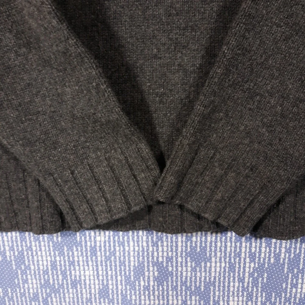 Woolrich Wool Sweater Womens XL Onyx Heather Fair Isle Gray Button Up Vintage